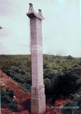 38 m Bridge Pier at Ratnagiri Konkan Railways, legacy slipform project photograph