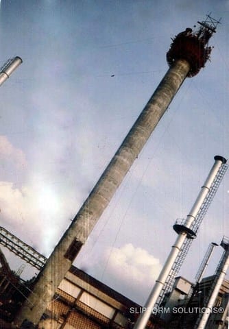 Straight RCC Chimney 50 mf Tall, legacy slipform project photograph
