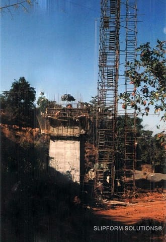 Tapered Bridge pier Konkan Railway contractor Valecha Engg., legacy slipform project photograph